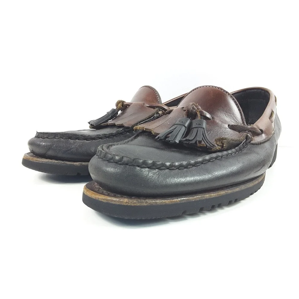 Allen Edmonds Men's Nantucket Brown Leather Tassel Kiltie Boat Shoes Size 11 B